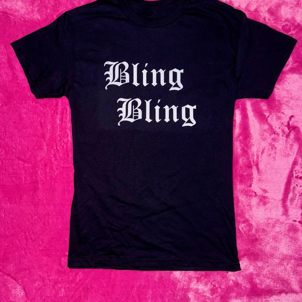 Black 'Bling Bling' Graphic T-Shirt